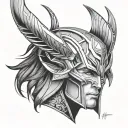 loki marvel helmet tattoo design idea
