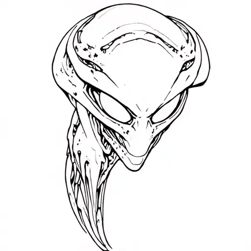alien from the movie in engraving style tattoo tattoo design idea