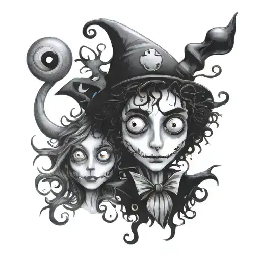 tim burton tattoo design idea