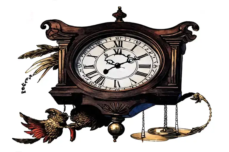 grandfathrr clock w pendulums tattoo design idea