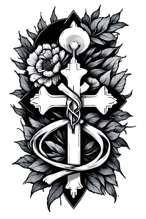 cross , discipline, health, fine line tattoo tattoo design idea