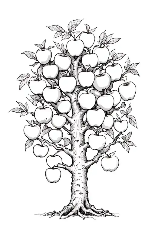 tree with apples on a tree tattoo design idea