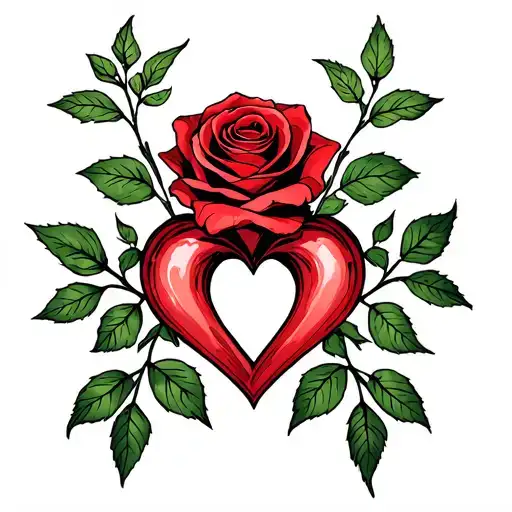 2 roses making a heart and roman numbers tattoo design idea