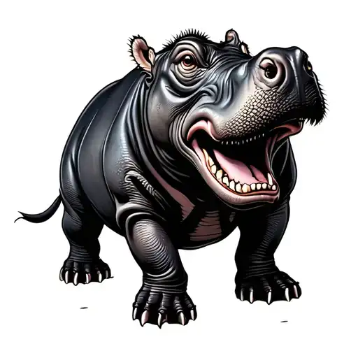 Hippopotamus tattoo design idea