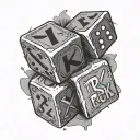 dice that say risk and rich tattoo design idea