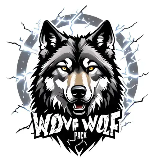 "shadow wolf pack" "shadow wolf pack" wolf with lightning tattoo design idea