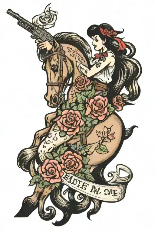 my rifle, my pony, and me tattoo design idea