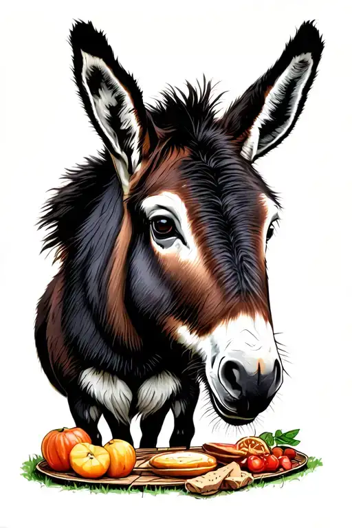 picnic with donkey tattoo design idea