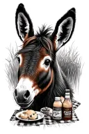 picnic with donkey tattoo design idea