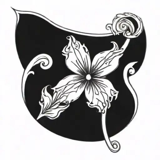 flower stem spelling "monkey" tattoo design idea