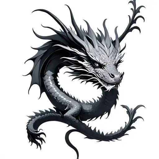 Feminine Dragon tattoo design idea