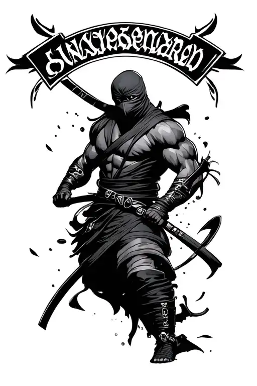 ninja full body tattoo design idea