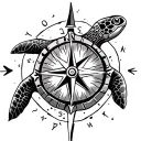 Sea Turtle Compass tattoo design idea