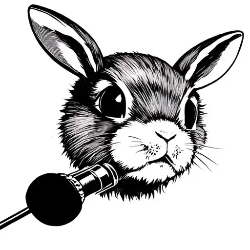 Singing Bad Bunny Logo tattoo design idea