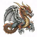 Welsh dragon wrapped tattoo design idea