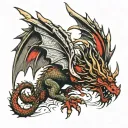 Welsh dragon wrapped tattoo design idea