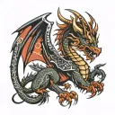 Welsh dragon wrapped tattoo design idea
