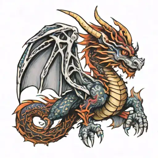 Welsh dragon wrapped tattoo design idea