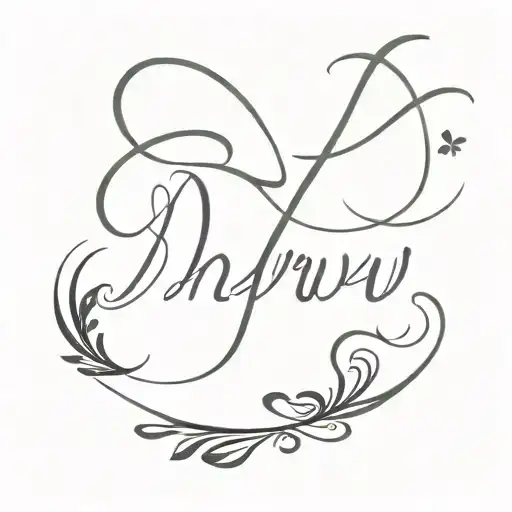 dhruvi name written tattoo design idea