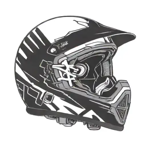 Motocross Enduro Helmet Lifeline number 21 minimalist tattoo design idea