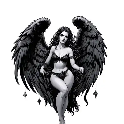 dark angel prostitute tattoo design idea