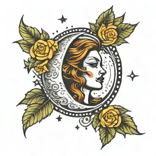 feminist moon tattoo design idea