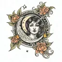 feminist moon tattoo design idea