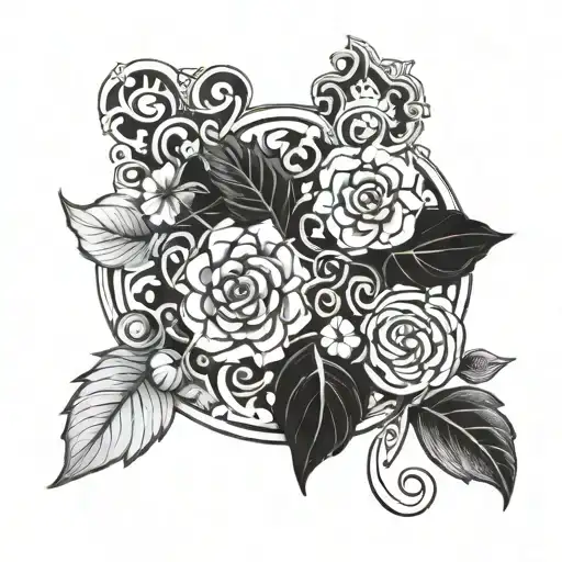 A tattoo design combining traditional symbols from Irish, Hungarian, Austrian, Slovakian, Romanian, Russian, and Italian cultures tattoo design idea