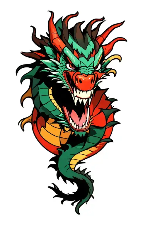 Angry Dragon tattoo design idea