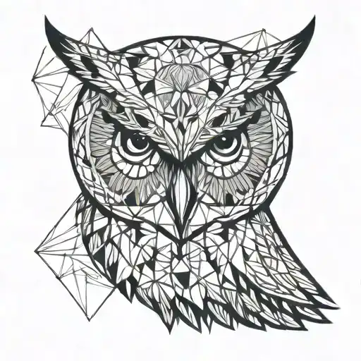 owl with eyes tattoo design idea