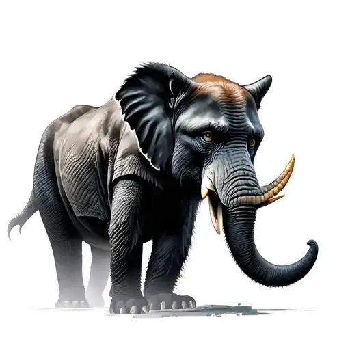 Eagle, timber wolf, elephant, gorilla, white rhino, crocodile tattoo design idea