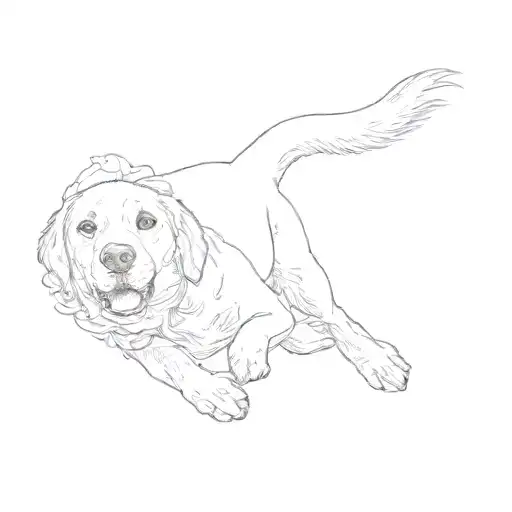 a labrador retriever tattoo design idea
