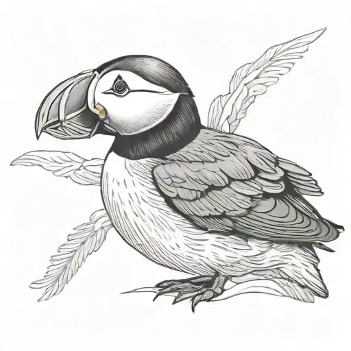 puffin tattoo design idea