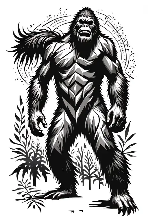 bigfoot tattoo design idea
