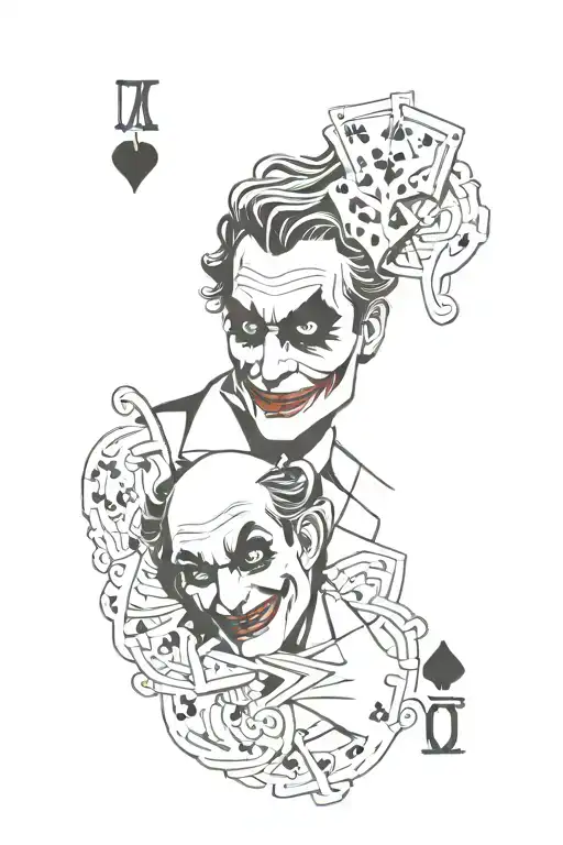 Joker playing card tattoo design idea