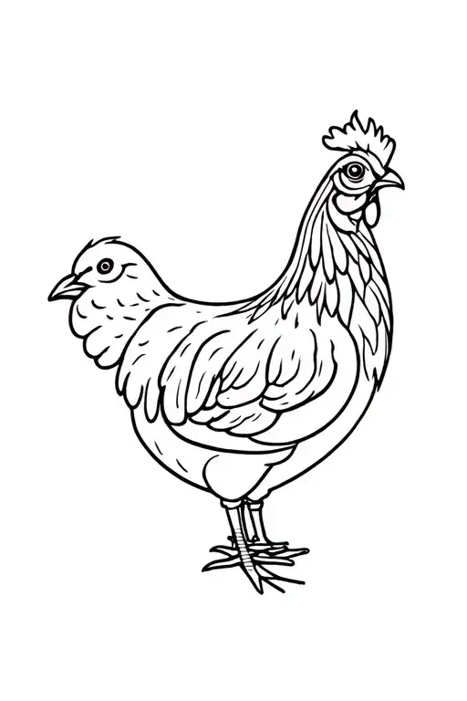 Cock, Hen, Chick tattoo design idea