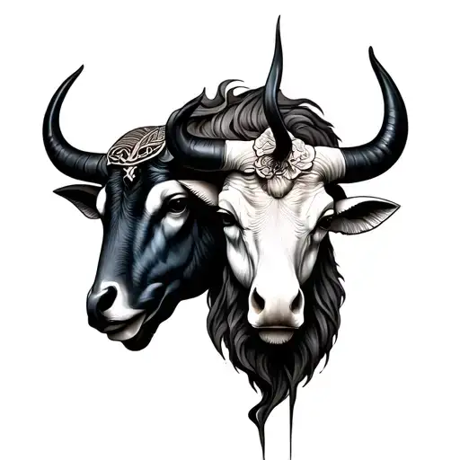 Aquarius And Taurus Combined tattoo design idea