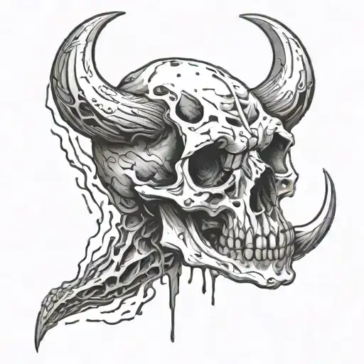 grizzly bear skull and quakes tattoo design idea