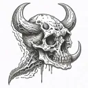 grizzly bear skull and quakes tattoo design idea