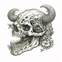 grizzly bear skull and quakes tattoo design idea