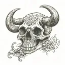 grizzly bear skull and quakes tattoo design idea