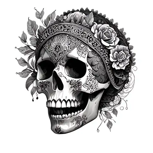 skull queen mandala tattoo design idea