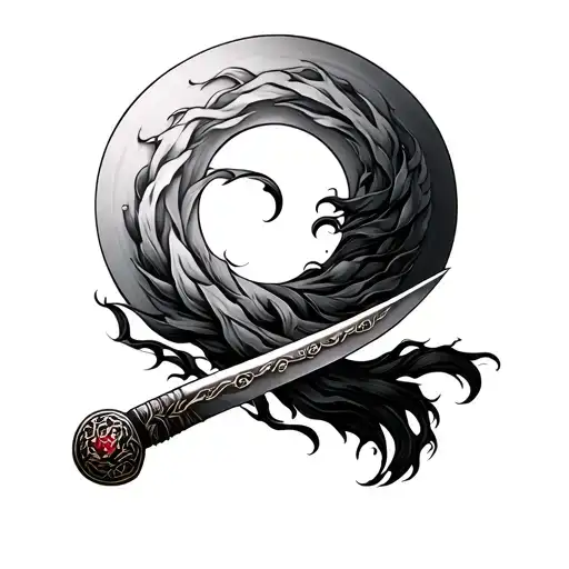 Chinese Sword tattoo design idea