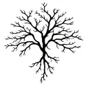 Smooth, branching lines like soft energy veins or delicate roots. Organic and calm, no shading, natural anatomical flow. tattoo design idea
