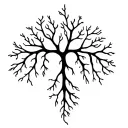 Smooth, branching lines like soft energy veins or delicate roots. Organic and calm, no shading, natural anatomical flow. tattoo design idea