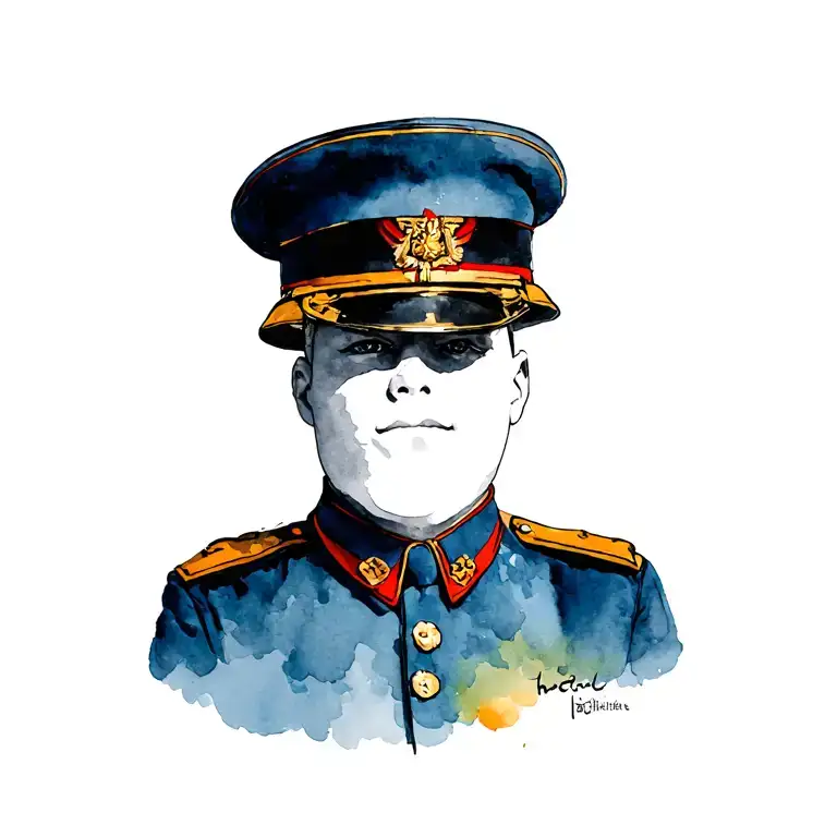 mole in military uniform tattoo design idea