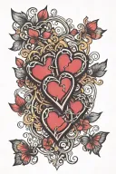 three hearts connected tattoo design idea