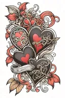 three hearts connected tattoo design idea