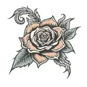 roses fire tattoo design idea