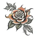 roses fire tattoo design idea